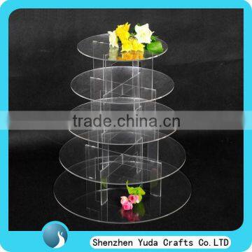 Alibaba Express clear 5 tier cake display shelves, acrylic cake display stand, Christmas cupcake stand