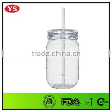 540ml bpa free juice plastic bottle with lid and straw