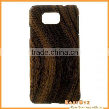 Wood Grain Leather Coated Hard Plastic Case for Samsung Galaxy Alpha