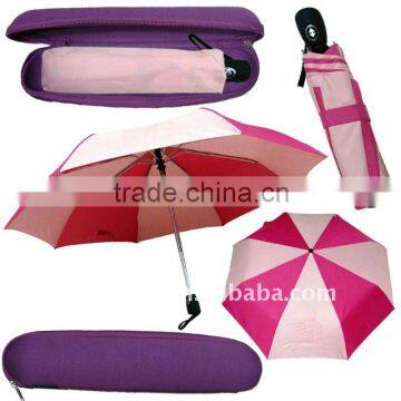 auto 3 folding EVA case umbrella