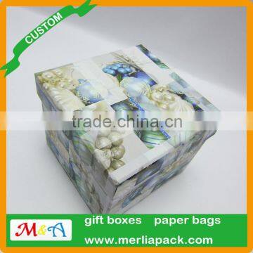 LED Lights Xmas Decorations Paper Box Handmade 2016 Lid and Base Box photo-3