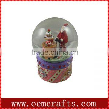 Christmas Santa Cake Musical Personalized Snow Globe