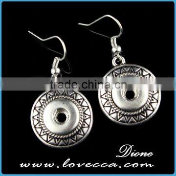 Women fashion top quality silver wholesale snap button earrings jewelry