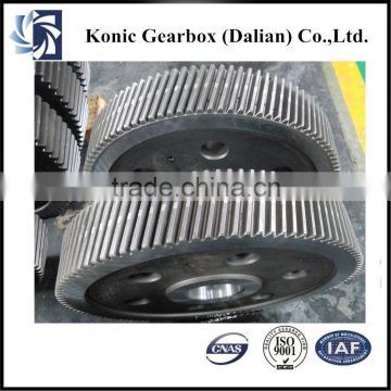 Customized nonstandard transimission high rpm rotating helical gear with steel wheel