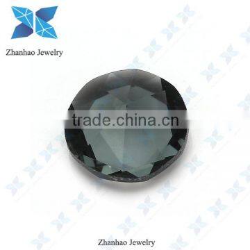 High quality round cut synthetic black colored glass stone