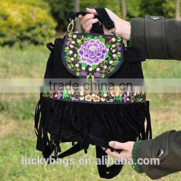 Cheap wholesale backpack canvas backpack vintage canvas backpack with embroidery