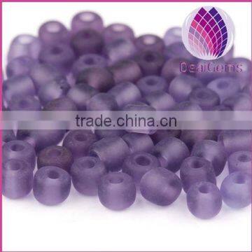 frosted 12/0 2mm irregular purple color glass seed beads