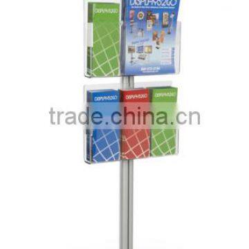 church pulpit designs Acrylic Podium for Floor, Aluminum Pole & Base, 6 Brochure Pockets - Clear & Silver