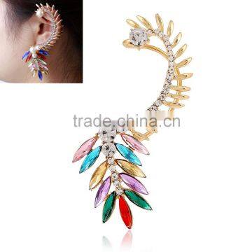 Multicolor leaf earring women ear cuffs