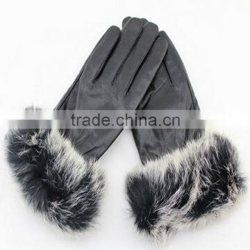 2015 new season special rabbit fur leather gloves for lady