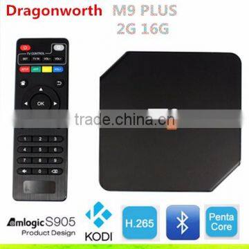 2016 more popular ! M9 plus TV Box Amlogic S905 Quad Core Android 5.1 2g 16g Bluetooth KODI Core GPU Quad Core Android TV box