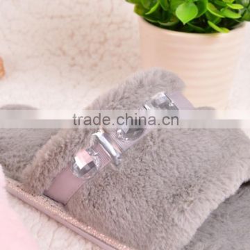 White Warm Plush Indoor Slippers For Hotel Or Home