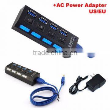 OEM Manufactory USB 3.0 4 Port USB Hub Driver with AC Power Adapter