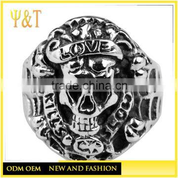 Jingli Jewelry Wholesale stainless steel custom signet skull rings in stock