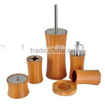 Bamboo bathroom accessories