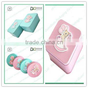 Lovely Candy Tin Containers, Square Tin Containers,Circular Tin Containers