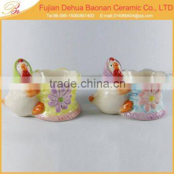 hand paint ceramic small egg easter baskets wholesale