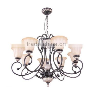 flowery glass mosaics droplight with fantastic crystal