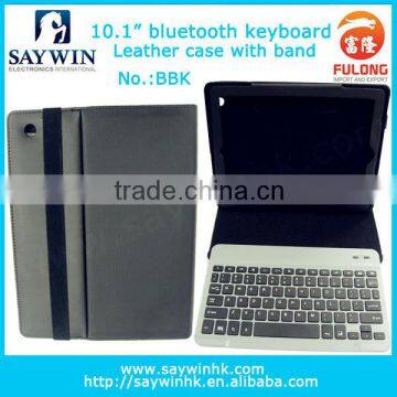 10.1 inch bluetooth keyboard leather case with band