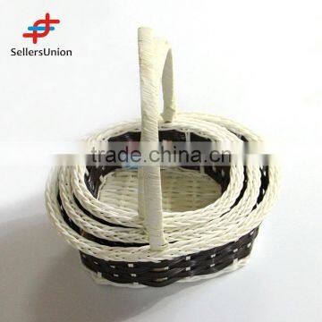 2017 No.1 Yiwu agent hot sale export commission agent 3pcs/set braided flower basket/decration basket