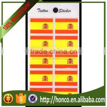 Spain soccer tattoo sticker/non-toxic football body tattoo sticker for Euro 2016