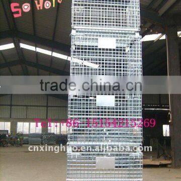 Foldable Wire Mesh Container/ Stackable storage cage/ Metal basket