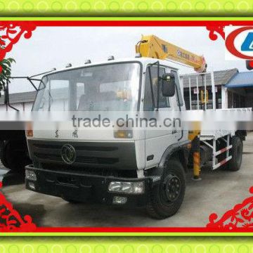 dongfeg middle truck mounted crane, cargo crane truck