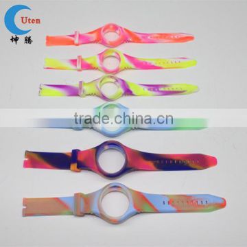 Different size colorful silicone watchband