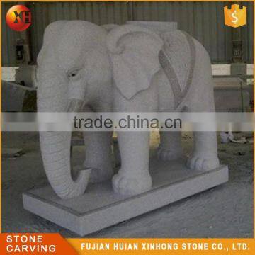 Small White Granite Outdoor Elephant Garden Statue photo-3