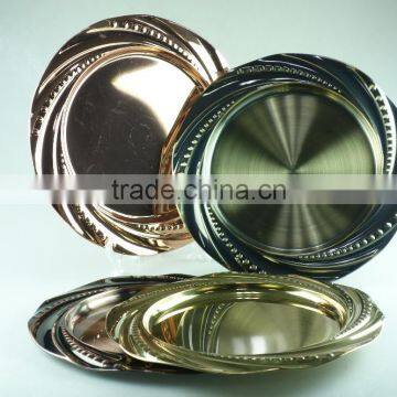 cheap metal cake and fruit dinner dishes&plate in stock