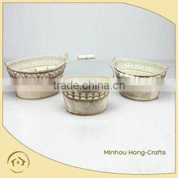 new style flower pot metal, metal pot for wholesale