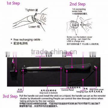 Bluetooth Monopod Equipped Wih Professional Tripod, Selfie Monopod With Mirror, With Zoom Function RK908 photo-3