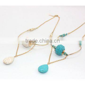 Fashion Turquoise Bar Necklace Gemstone Necklace photo-3