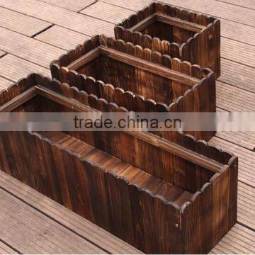 2016 new design handmade cedar wooden flower pots outside