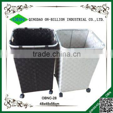 Rolling Cheap Strong Metal Frame Nylon Laundry Basket With Wheels photo-3