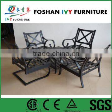 Garden cast aluminium dining table and chairs patio furniture