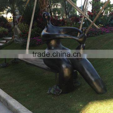 Fiberglass Man Character on Bench photo-5