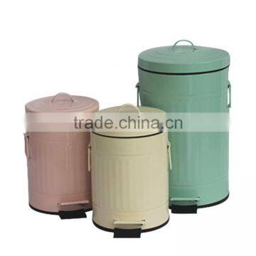 Large capacity kitchen metal pedal bin toilet garbage trash can