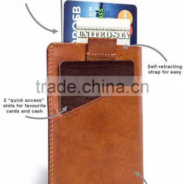 Real Leather Slim Front Pocket Minimalist Wallet Money Clip Card Holder