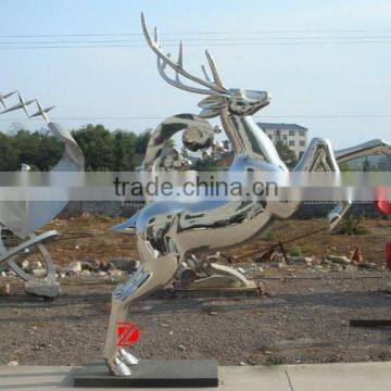 Stainless steel deer sculpture