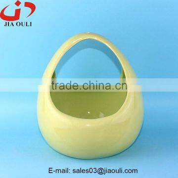 New design EASTER decoration Ceramic egg basket