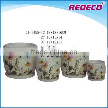 Ceramic mini flower pot with saucer