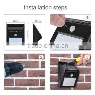 2016 New Products PIR Solar Power Garden Decorative Lights&lighting Motion Sensor Wall Outdoor Lamps Camping Led Light photo-4