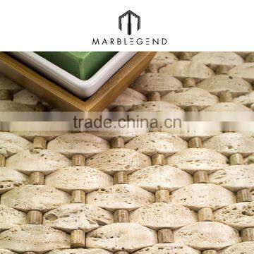 3D Style Turkey Light Beige Travertine Mosaic Tiles