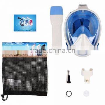 Snorkel Mask Full Face With GoPro Mount Panoramic View Snorkeling Diving Mask Anti-Fog Anti-Leak Longer Snorkel 2 Size Available photo-4