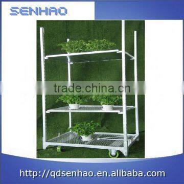 Flower pot cart metal mesh cart