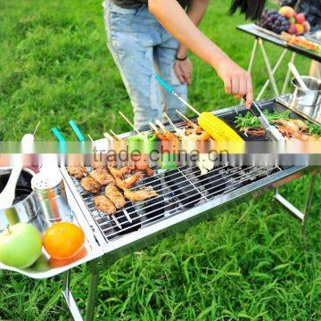 Outdoor Picnic Stainless Steel Charcoal Drawer Design BBQ Grill With Foldable Legs photo-4