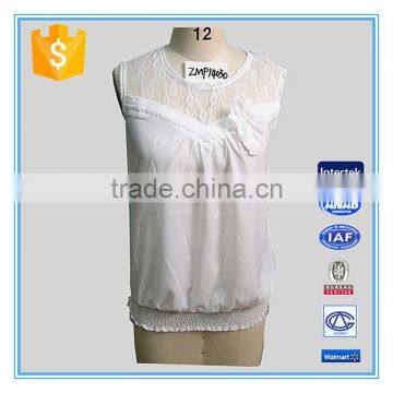 2016Fashion White Lace Summer Chiffon Ladies Vest