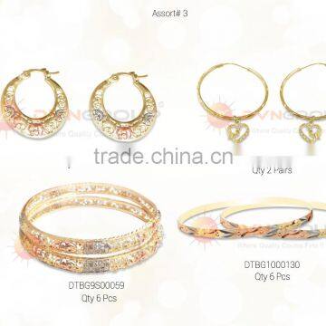 Combo Set Of Jewelry for USD $ 150 With Free Shipping Consists of Three Tone Plated Bangle, Bangle Earrings, Hoops, Rings, Etc. photo-2