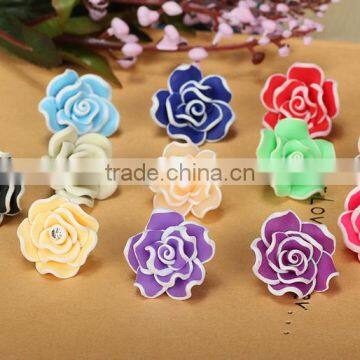 Fashion Jewelry Accessories Colorful Polymer Clay Flower Beads photo-4